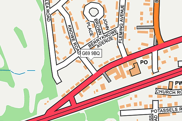G69 9BQ map - OS OpenMap – Local (Ordnance Survey)