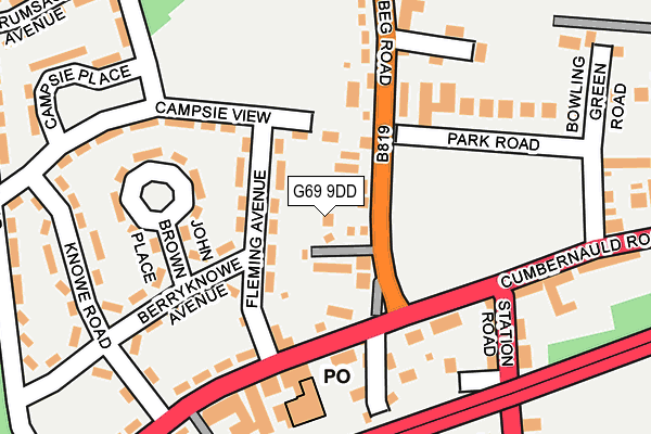 G69 9DD map - OS OpenMap – Local (Ordnance Survey)