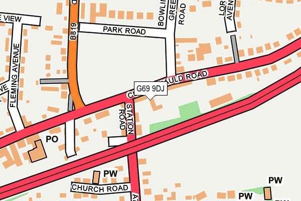 G69 9DJ map - OS OpenMap – Local (Ordnance Survey)