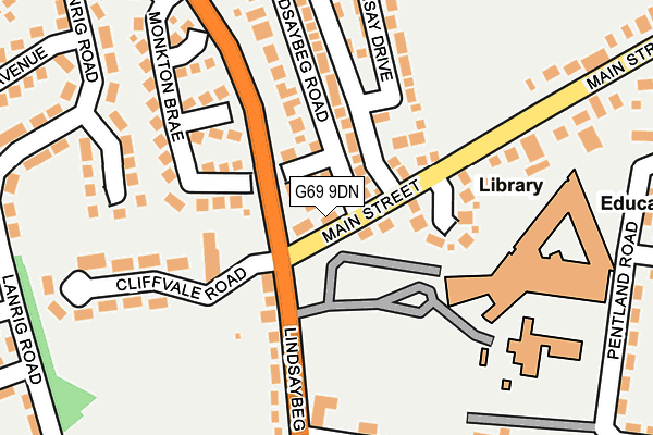 G69 9DN map - OS OpenMap – Local (Ordnance Survey)