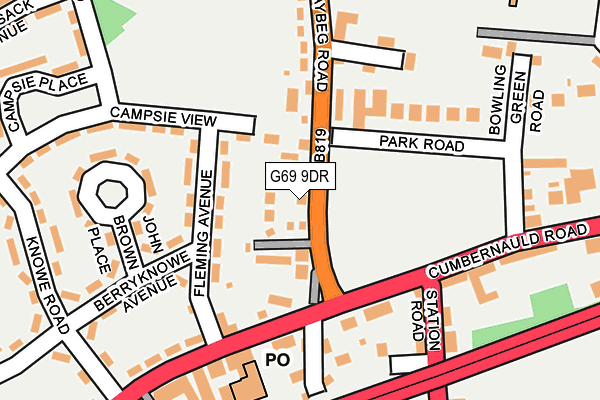 G69 9DR map - OS OpenMap – Local (Ordnance Survey)