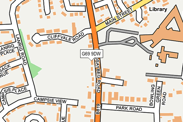 G69 9DW map - OS OpenMap – Local (Ordnance Survey)