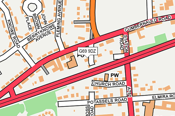 G69 9DZ map - OS OpenMap – Local (Ordnance Survey)