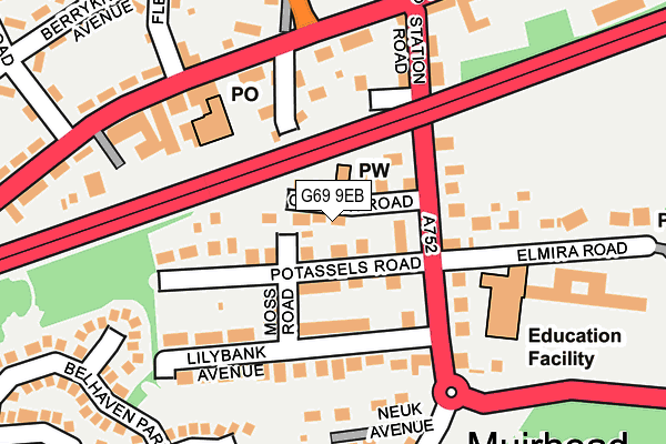 G69 9EB map - OS OpenMap – Local (Ordnance Survey)