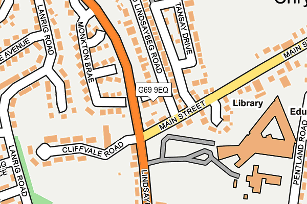 G69 9EQ map - OS OpenMap – Local (Ordnance Survey)