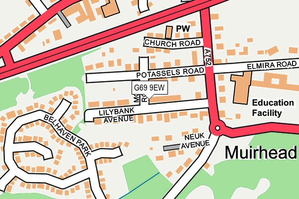 G69 9EW map - OS OpenMap – Local (Ordnance Survey)