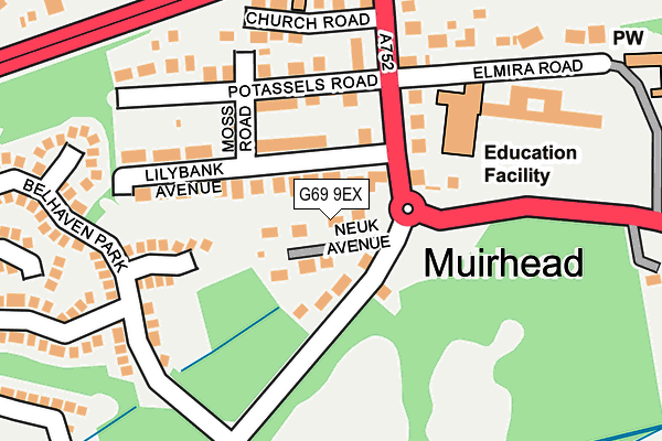 G69 9EX map - OS OpenMap – Local (Ordnance Survey)