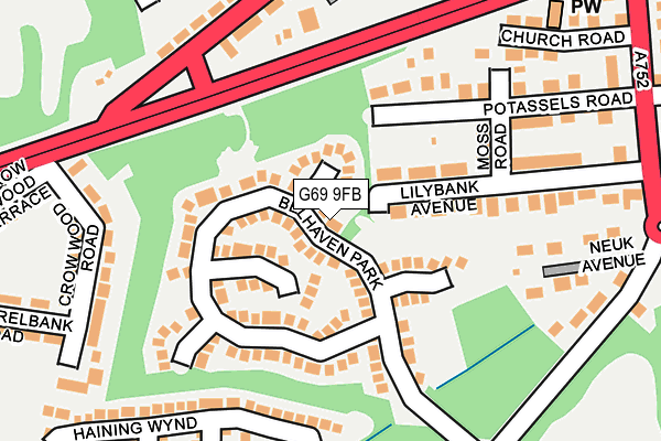 G69 9FB map - OS OpenMap – Local (Ordnance Survey)