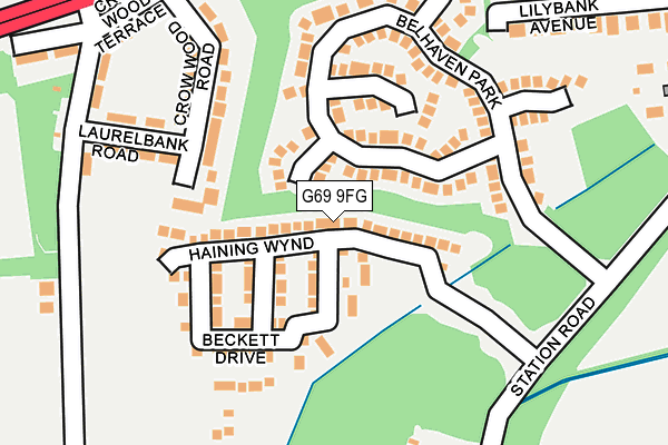 G69 9FG map - OS OpenMap – Local (Ordnance Survey)