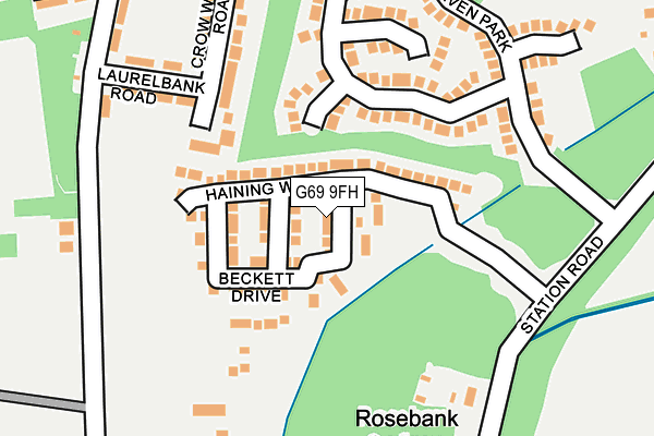 G69 9FH map - OS OpenMap – Local (Ordnance Survey)