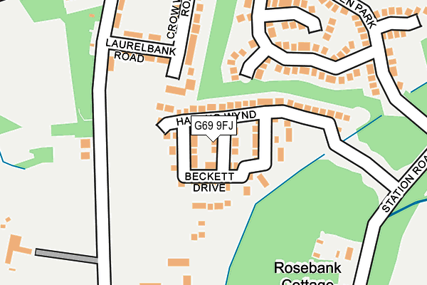 G69 9FJ map - OS OpenMap – Local (Ordnance Survey)