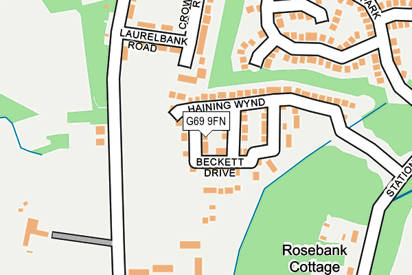 G69 9FN map - OS OpenMap – Local (Ordnance Survey)