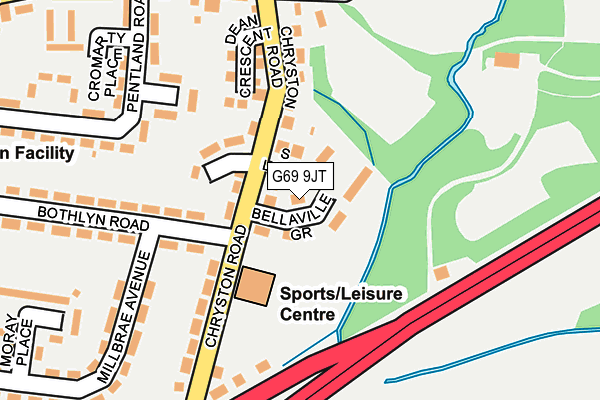 G69 9JT map - OS OpenMap – Local (Ordnance Survey)