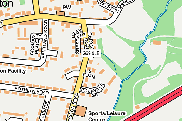 G69 9LE map - OS OpenMap – Local (Ordnance Survey)