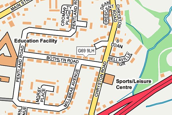 G69 9LH map - OS OpenMap – Local (Ordnance Survey)