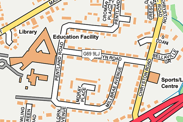 G69 9LJ map - OS OpenMap – Local (Ordnance Survey)