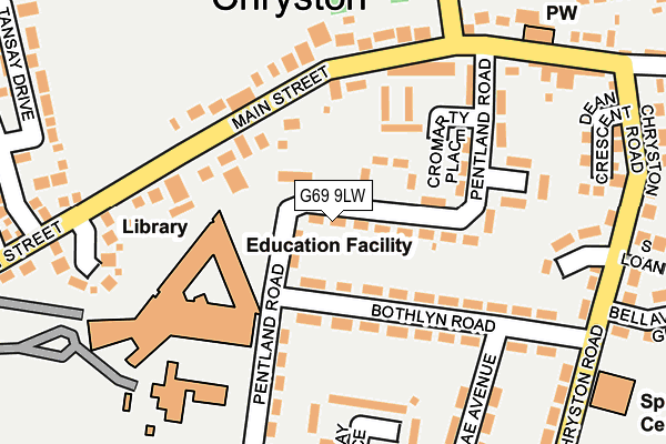 G69 9LW map - OS OpenMap – Local (Ordnance Survey)