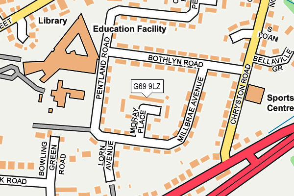 G69 9LZ map - OS OpenMap – Local (Ordnance Survey)