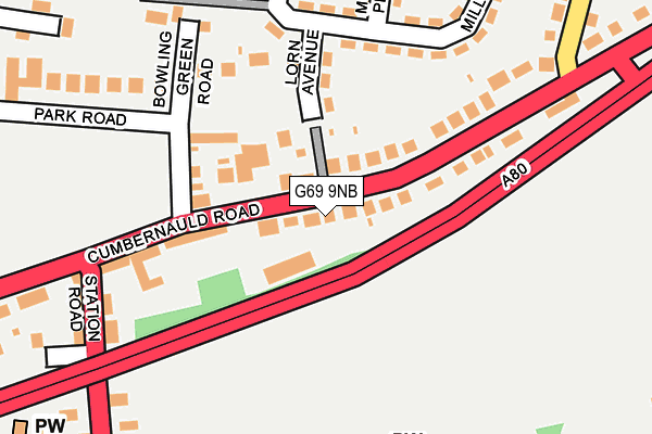 G69 9NB map - OS OpenMap – Local (Ordnance Survey)