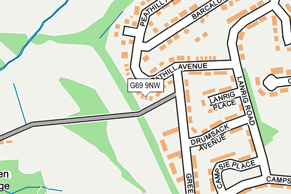 G69 9NW map - OS OpenMap – Local (Ordnance Survey)