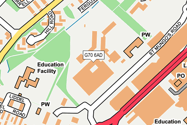 G70 6AD map - OS OpenMap – Local (Ordnance Survey)