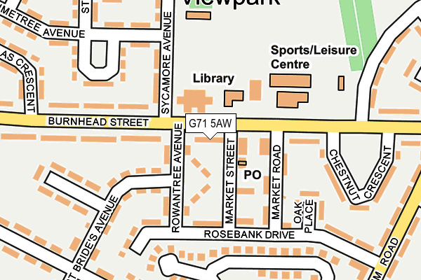 G71 5AW map - OS OpenMap – Local (Ordnance Survey)