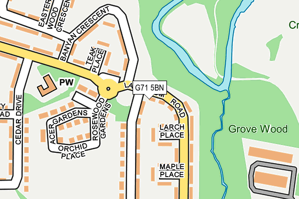 G71 5BN map - OS OpenMap – Local (Ordnance Survey)