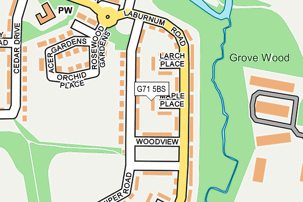 G71 5BS map - OS OpenMap – Local (Ordnance Survey)