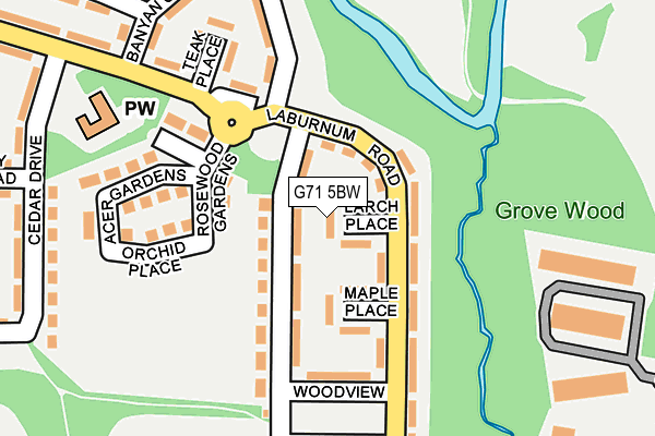 G71 5BW map - OS OpenMap – Local (Ordnance Survey)