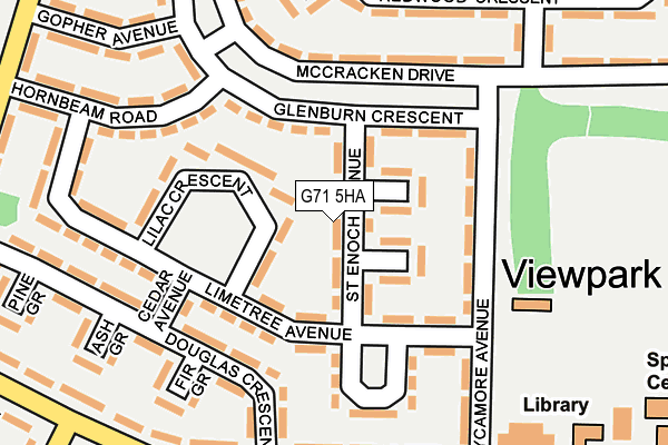 G71 5HA map - OS OpenMap – Local (Ordnance Survey)