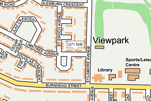 G71 5HE map - OS OpenMap – Local (Ordnance Survey)