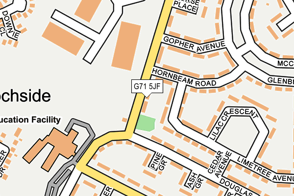 G71 5JF map - OS OpenMap – Local (Ordnance Survey)