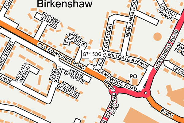 G71 5QG map - OS OpenMap – Local (Ordnance Survey)