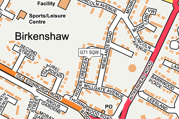 G71 5QW map - OS OpenMap – Local (Ordnance Survey)