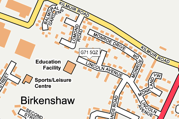 G71 5QZ map - OS OpenMap – Local (Ordnance Survey)