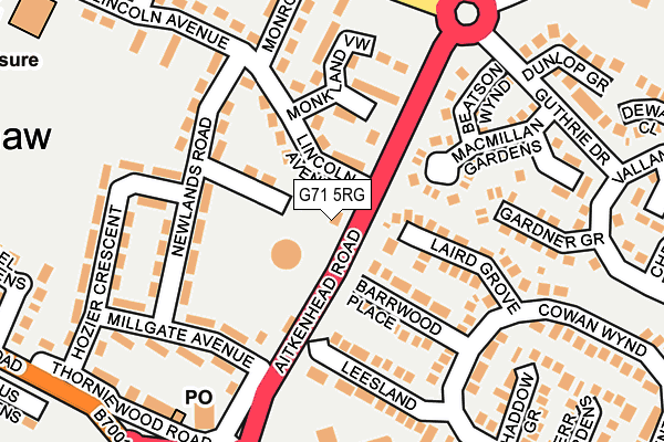 G71 5RG map - OS OpenMap – Local (Ordnance Survey)