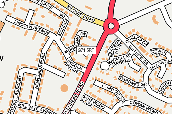 G71 5RT map - OS OpenMap – Local (Ordnance Survey)