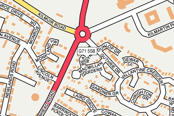 G71 5SB map - OS OpenMap – Local (Ordnance Survey)