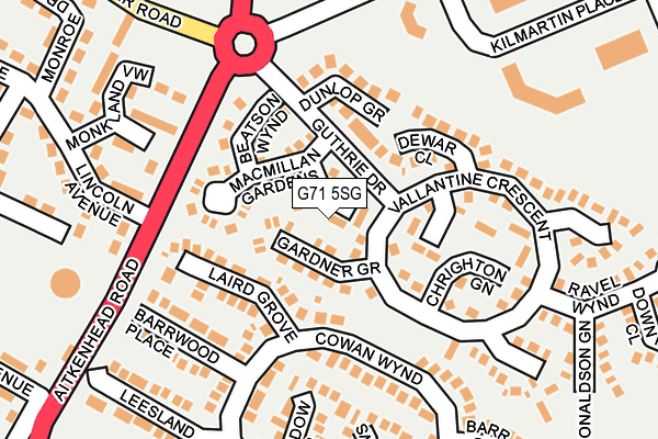 G71 5SG map - OS OpenMap – Local (Ordnance Survey)