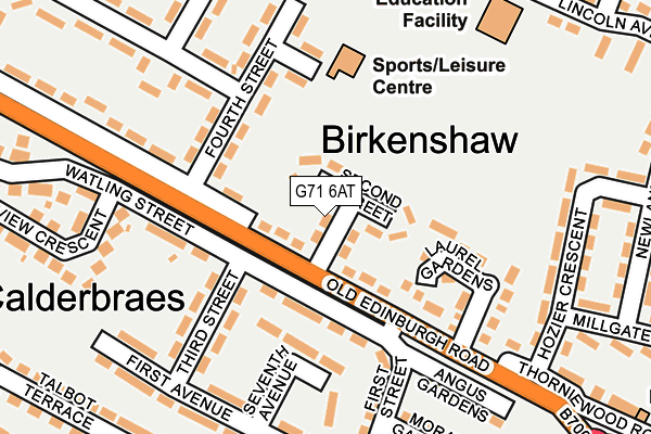 G71 6AT map - OS OpenMap – Local (Ordnance Survey)