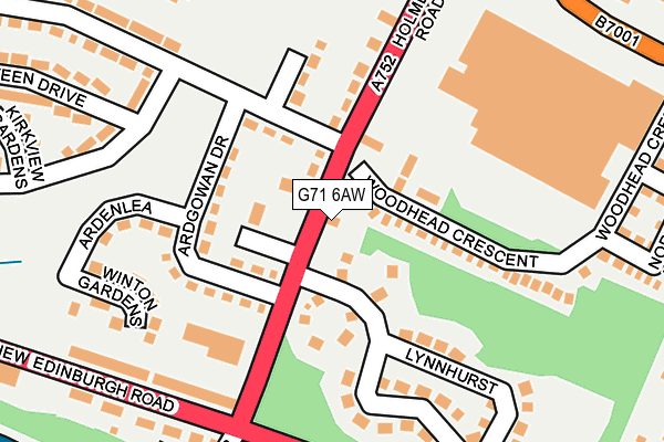 G71 6AW map - OS OpenMap – Local (Ordnance Survey)