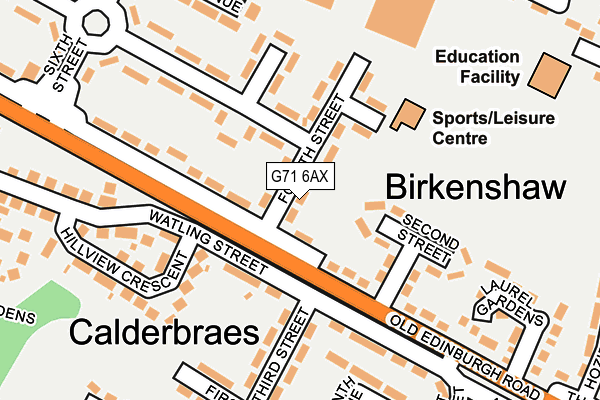 G71 6AX map - OS OpenMap – Local (Ordnance Survey)