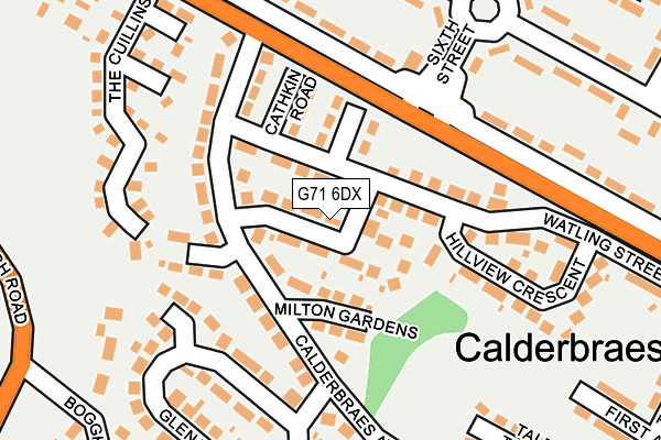 G71 6DX map - OS OpenMap – Local (Ordnance Survey)