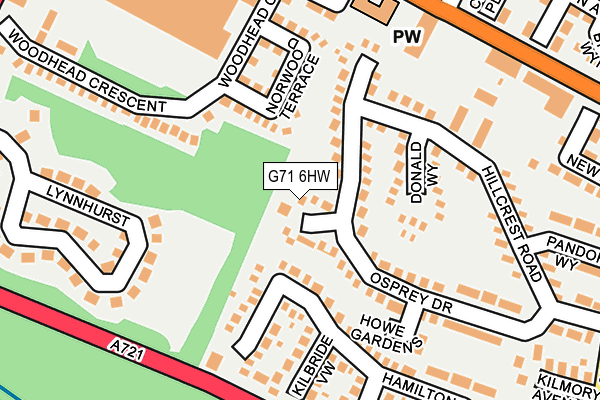 G71 6HW map - OS OpenMap – Local (Ordnance Survey)