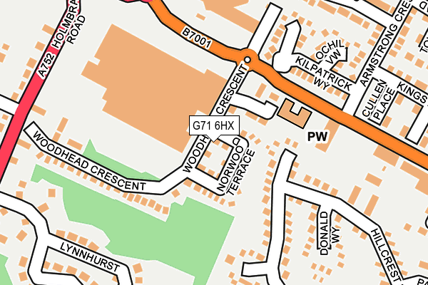 G71 6HX map - OS OpenMap – Local (Ordnance Survey)