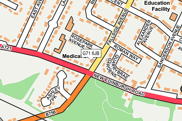 G71 6JB map - OS OpenMap – Local (Ordnance Survey)