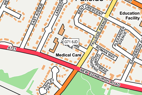 G71 6JD map - OS OpenMap – Local (Ordnance Survey)