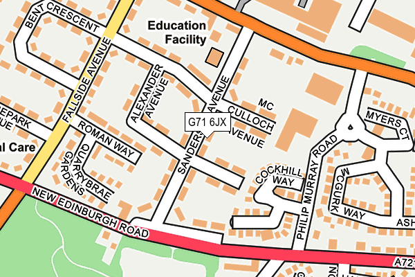 G71 6JX map - OS OpenMap – Local (Ordnance Survey)