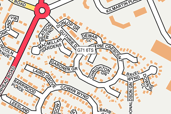 G71 6TS map - OS OpenMap – Local (Ordnance Survey)