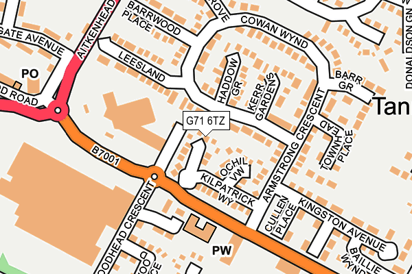 G71 6TZ map - OS OpenMap – Local (Ordnance Survey)